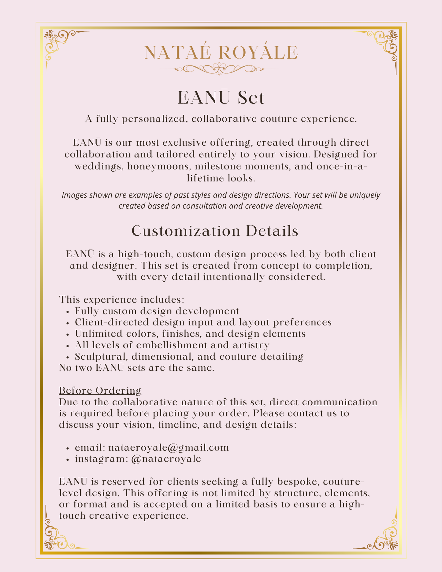 EANŪ Custom Set | Starting at $70